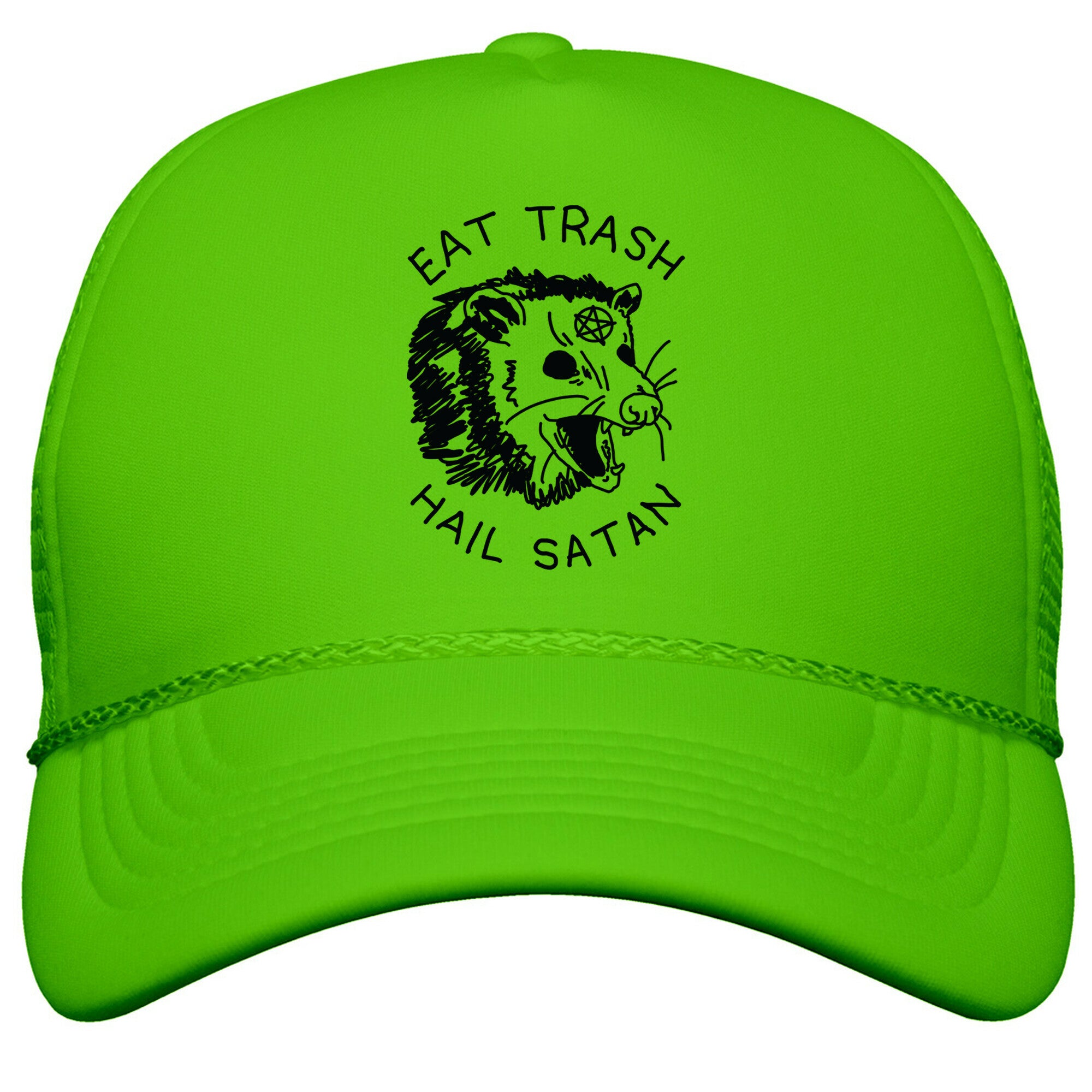 Eat Trash Hail Satan Possum Snapback Trucker Hat